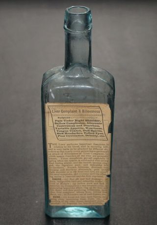 Antique Labeled & Embossed R.  C & C.  S.  Clark Chemists (liver Complaint) Bottle