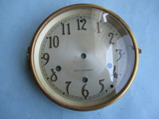 Antique Vintage Seth Thomas Mantle Clock Dial And Bezel With Glass
