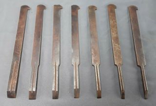 Set Of 7 Antique Sandusky Tool Co.  Wood Plane Moulding Blades