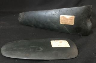2) Rare Large Papua Guinea Britain Stone War Club Axe & Canoe Scraper