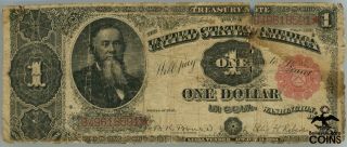 1891 Us $1 One Dollar Stanton Treasury Large Size Note B Prefix Fr.  351 (rare)