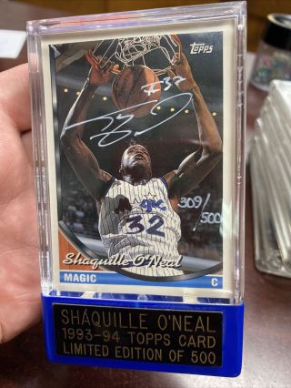 1993 - 94 Topps Shaquille O Neal Shaq On Card Auto Rare 308/500