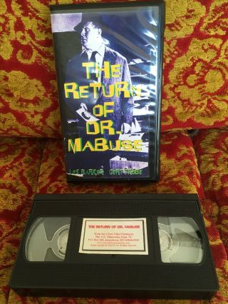 Rare Return Of Doctor Dr.  Mabuse Vhs Big Box Clamshell Crime Horror Cult Horror