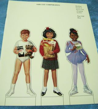 Vtg Paper Dolls 1992 Advertising Sara Lee Brands Rare Uncut Book