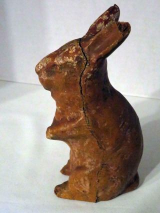 Antique Paper Mache Easter Bunny Rabbit Candy Container Brown