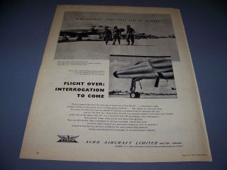 Vintage.  Avro Cf - 100.  Sales Ad.  Rare (929g)