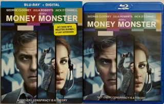 Money Monster Blu Ray,  Rare Oop Slipcover Sleeve World Wide Buyit