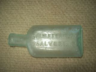 Scarce Charles E Hires Co Malvern Pa Antique Glass Medicine Bottle