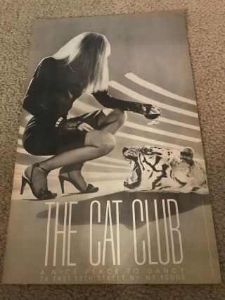 Vintage 1986 The Cat Club Print Ad 2 Nyc Dance Club York 1980s Rare