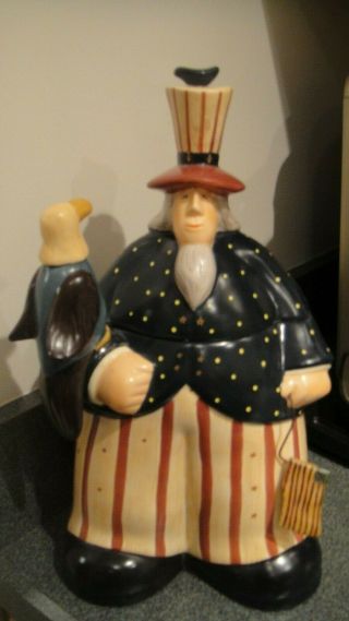 2001 Williraye Studios Rare Uncle Sam Cookie Jar