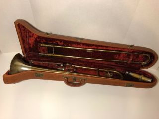 Roth 1949 Tone Tempered Trombone Case Silver Bell 53660 Rare