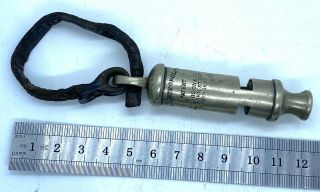 Rare Ww1 British Army Officers Trench Whistle With Leather Lanyard.  B54