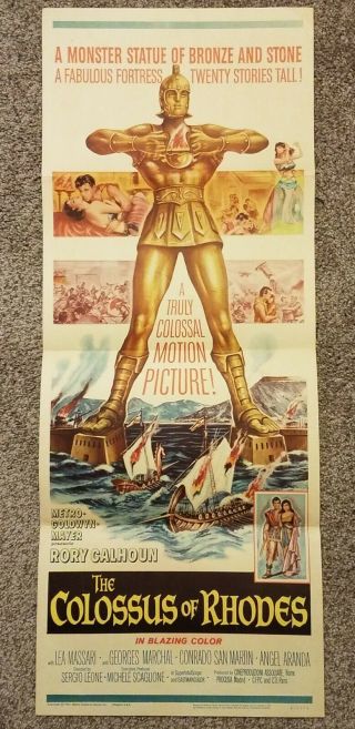 Colossus Of Rhodes Movie Poster Sergio Leone Rory Calhoun Rare 61/170