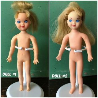 Vintage Mattel Tutti Dolls 1 & 1 For Repair,  Parts,  Tlc Blonde 1960s Japan