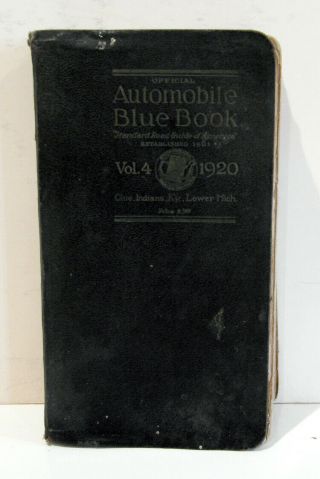 Official Automobile Blue Book Vol.  4 1920 Ohio Indiana Lower Michigan Antique Ad