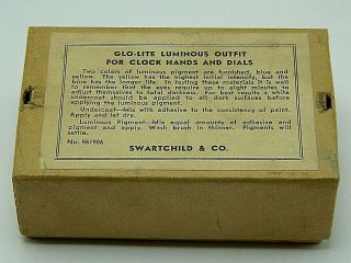 Vintage Antique Glo - Lite No 551906 Luminous Clock Hand And Dial Paint Outfit