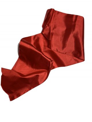 Antique Early 1900’s Red Silk Taffeta Ribbon 2’ Fabric Remnant