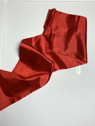 Antique Early 1900’s Red Silk Taffeta Ribbon 2’ Fabric Remnant 2