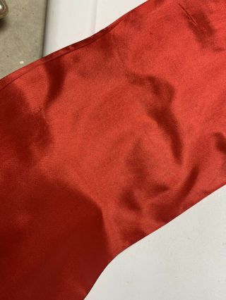 Antique Early 1900’s Red Silk Taffeta Ribbon 2’ Fabric Remnant 3
