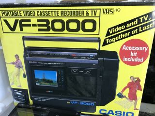 Casio Vf - 3000 Vhs Portable Tv/vcr Player 1988,  Made In Japan - Rare