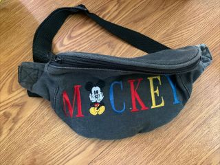 Mickey Mouse Walt Disney World Vintage Denim Fanny Pack Rare 90s