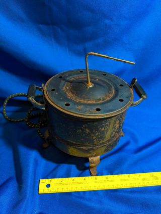 Early Antique Metal Challenger Electric Popcorn Popper Electric Cord Hand Crank