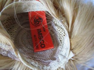 vintage antique doll wig blond Imsco made in Korea 100 Human hair 7 