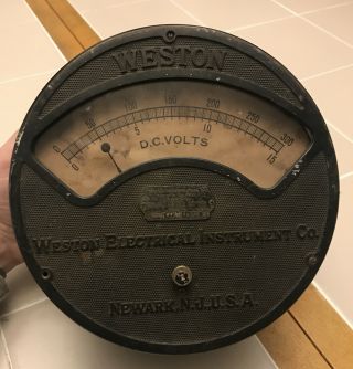 Large Antique Weston D.  C.  Volt Meter Gauge 9 1/2 " Diameter 1901 Model 57 91740