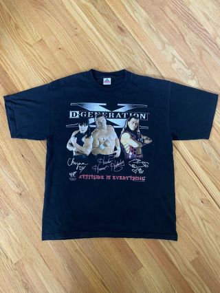 Degeneration X Shawn Michaels Triple H Chyna 1998 Wwf T - Shirt Xl Rare Dx Wwe