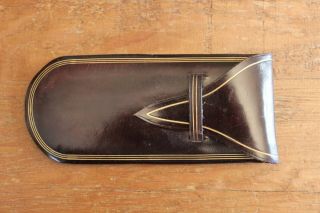 Vintage Brown Leather Case For Sunglasses Eyeglasses Glasses Pen Made In Italy