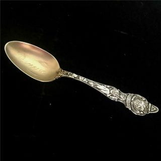Antique Sterling Silver Denver Figural Spoon - Denver Engraved In The Bowl