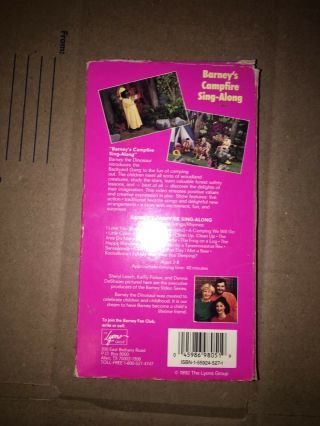 VHS Barney’s Campfire Sing - Along Rare OOP 1990 2