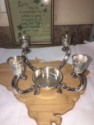 Vintage Reed & Barton Silver Plate Candle Holder Advent Centerpiece 4 Arms 331