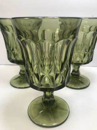 3 Vintage Green Noritake Iced Tea Goblets  Perspective  6 3/8