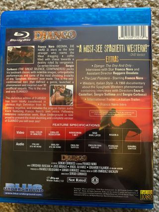 Django (Blu - ray Disc,  2010) Franco Nero Blue Underground 1966 OOP RARE 2