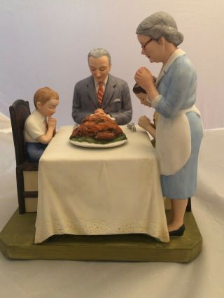 The American Family Norman Rockwell Figurine “giving Thanks” Rare 1982