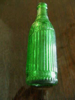 Rare Early Vintage Schille Green Soda Bottle Bottle Columbus,  Ohio,  Alice Schille