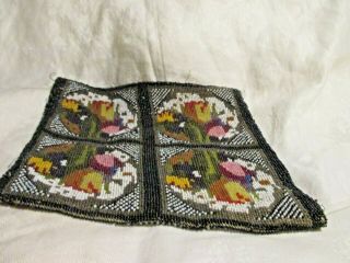 Antique Beaded Fabric With Floral Design