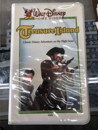 Treasure Island Vhs 1985 41v Walt Disney Rare White Clamshell