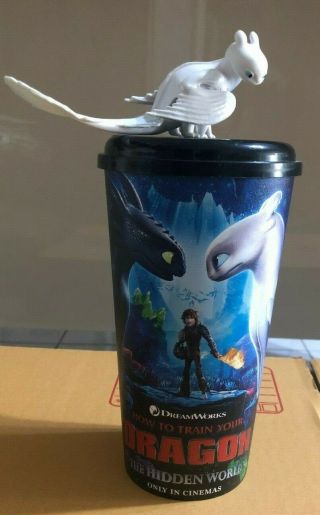 How To Train Your Dragon 3 Nightfury Movie Topper Cup Figure Fr Theater Rare