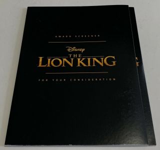 The Lion King (jon Favreau,  2019) Fyc Dvd Rare Screener