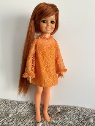 Vintage Crissy Doll With Dress Red Hair That Grows 1969 Ideal