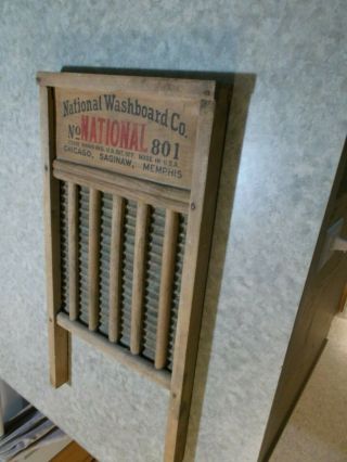 Vintage Antique National Washboard Co The Brass King No 801 Almost