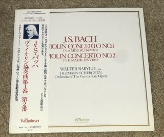 J.  S.  Bach Violin Concerto No.  1 No.  2 Rare Japanese Import Lp W/ Obi Westminster