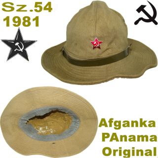 Sz 54 Rare Afganka Panama Soviet Army Soldier Officers Hot Areas 1981