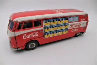 Rare 1960s Taiyo Volkswagen Transporter Coca - Cola Tin Litho Friction Toy Vw Bus