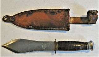 Rare Early French Throwing Knife Dagger By Sabatier Leather Sheath 1930