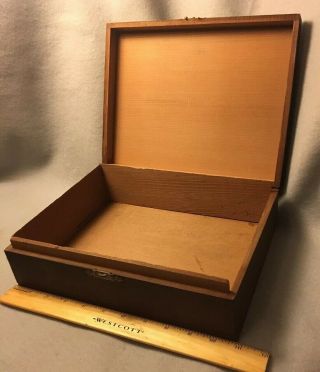 Antique Wooden Latch Box 11x8x3” Humidor