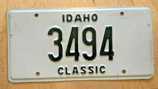 Idaho Classic Antique Auto Historic Horseless Carriage License Plate " 3494 " Id