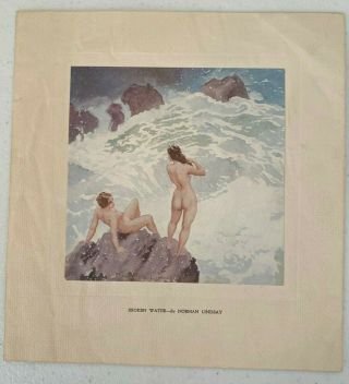 NORMAN LINDSAY very rare 1930s Watercolour fold out greeting card 2